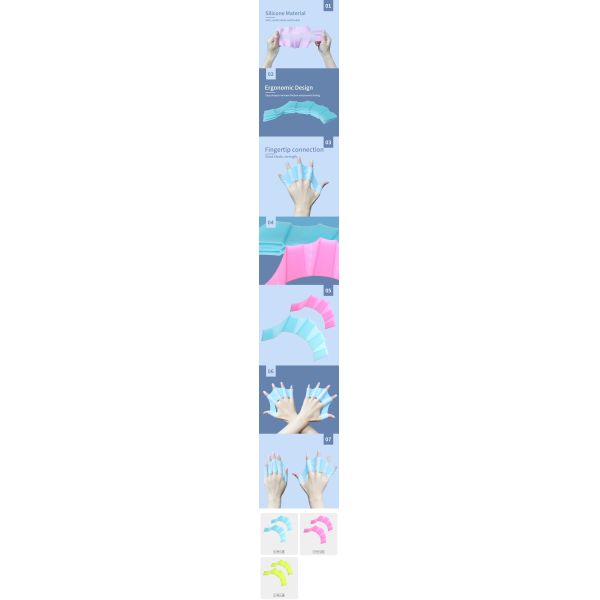Macaron Color Adult And Kids Swim Hand Fins Swimming Accessories