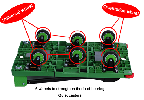 Рука вагонетки тележки платформы Ретрактабле 6 рицинуса складная нажимая загрузку 400КГ