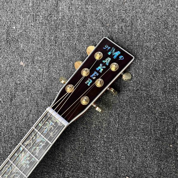 Custom 6/12 Strings Solid KOA Back Side Abalone Binding Acoustic Guitar with Customized Logo in Abalone