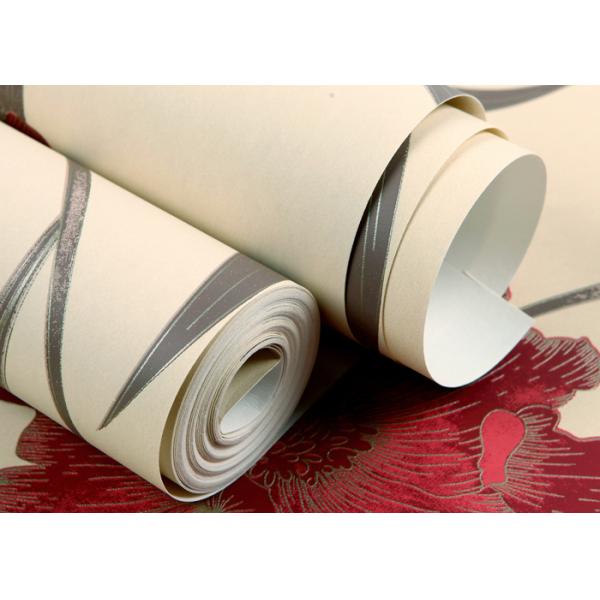 Прочные флористические обои живущей комнаты Стрипед с красными флористическими, не сплетенными материалами