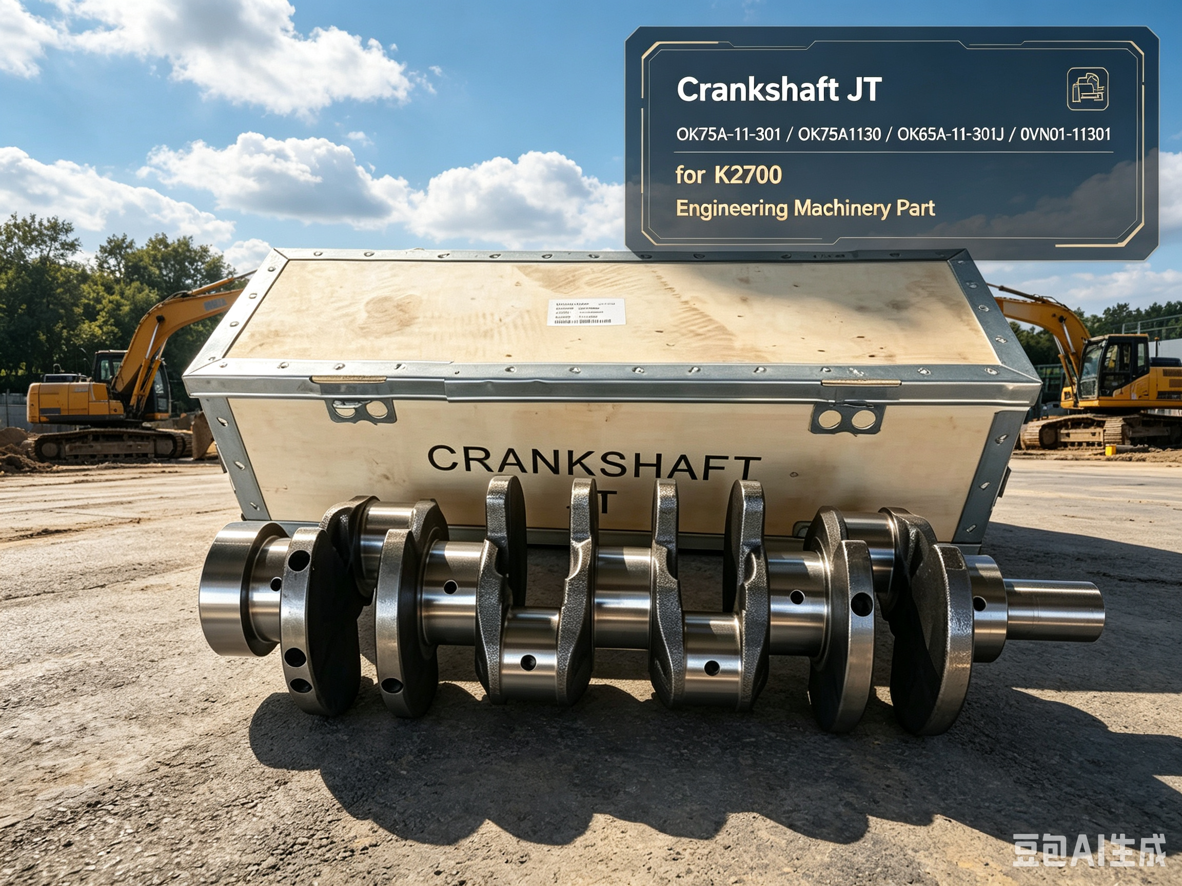 Crankshaft OK75A-11-301 OK75A1130 OK65A-11-301 for K2700 JT Diesel Engine Alloy Gold Engineering Machinery Part