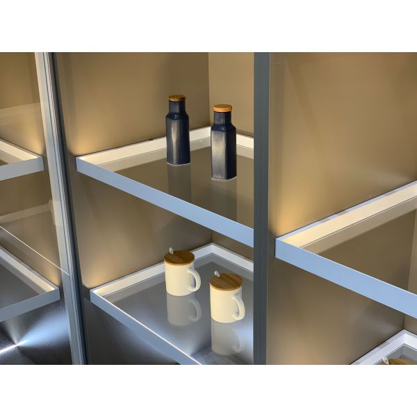 Ready to Ship Modern Kitchen Cabinet with Aluminium Frame and Glass Door for Kitchen Furniture