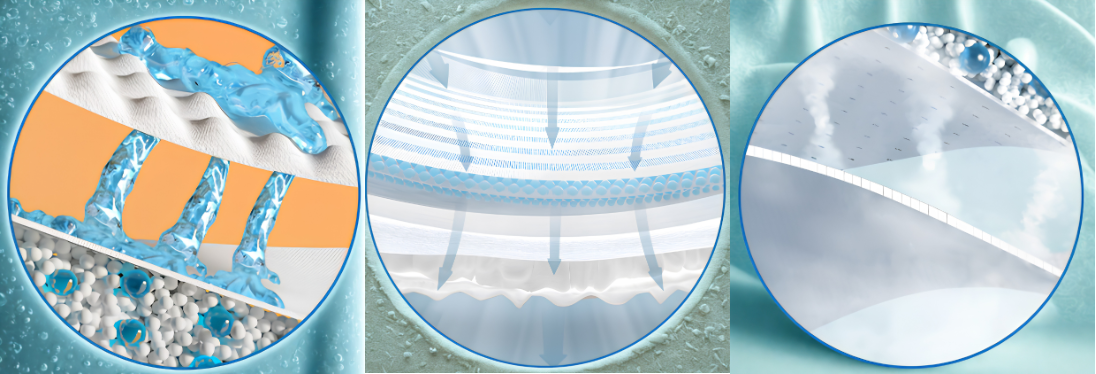 Comfort Dry Adult Diapers with 1200ml Absorbency, Breathable PE Backsheet, and Double-Layer Core for All-Night Protection