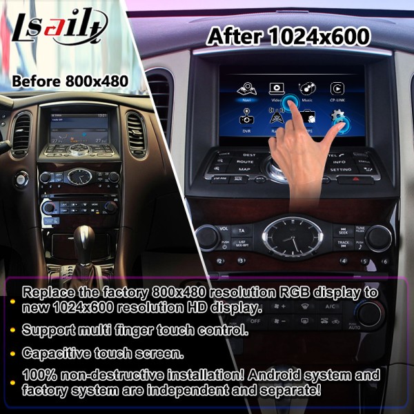 Lsailt Android Carplay Multimedia Screen for 2008-2017 Infiniti EX25 EX35 EX37 EX30d EX QX50