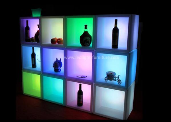 Rechargeable Polyethylene LED Cube Light 40cm Ice Bucket Cooler For Bottle Display