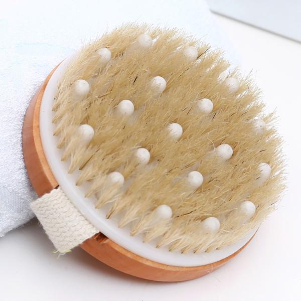 Natural Bristles Cellulite Exfoliating Body Smoother Dry Skin Bath Brush