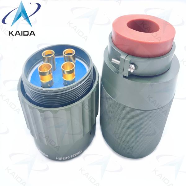 Conector elétrico circular da série Y50DX Alumínio Verde Oliveira Cadmio Plug 4 Contatos Y50DXD4-04TK5NL2