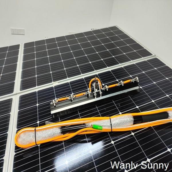 Solar Panel Cleaning Brush with 24ft Alloy Pole 12 Spray Nozzles Extended Water Pipe