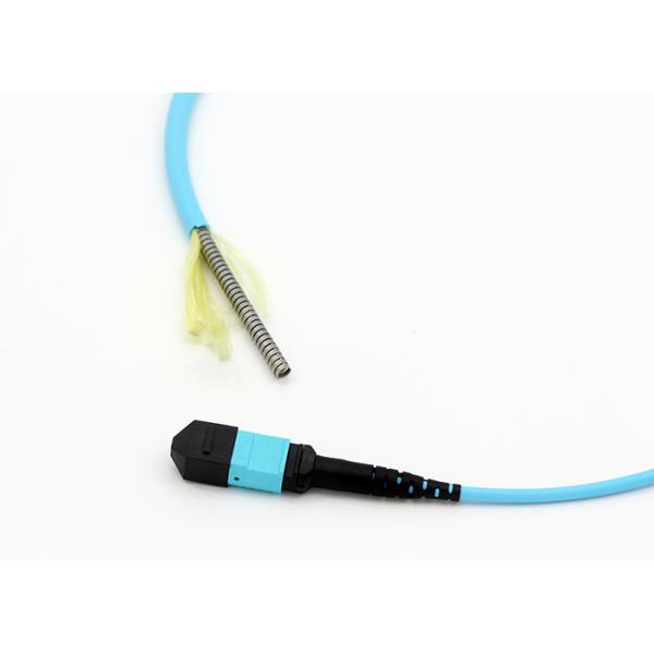 Кабель OM3/OM4 12 хобота Amored MTP/24 раковины Кевлара женских Aqua волокон 50/125μm MTP стальных изрезанных для 40G/100G