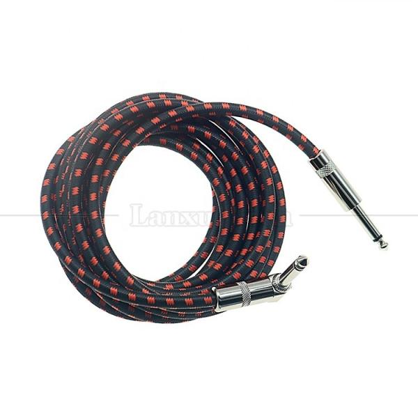 3ft 10ft 3m 5m 1/4 6.35mm Mono TS Right Angle Jack Electric Instrument Accessory Amp Effect Amplifier Guitar Patch Cable
