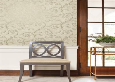 Washable PVC Waterproof Wallpaper / Beautiful Floral Removable Wall Coverings