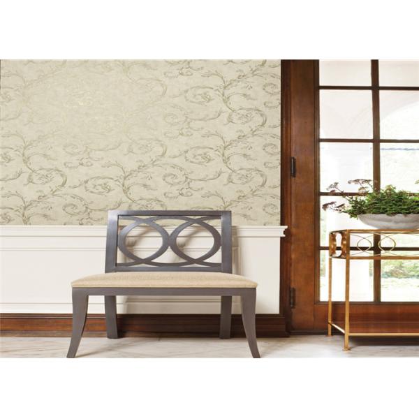 Washable PVC Waterproof Wallpaper / Beautiful Floral Removable Wall Coverings