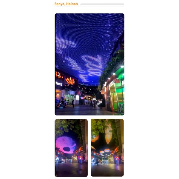 XR40 Transparent Led Mesh screen Curtain Outdoor High Brightness Flexible