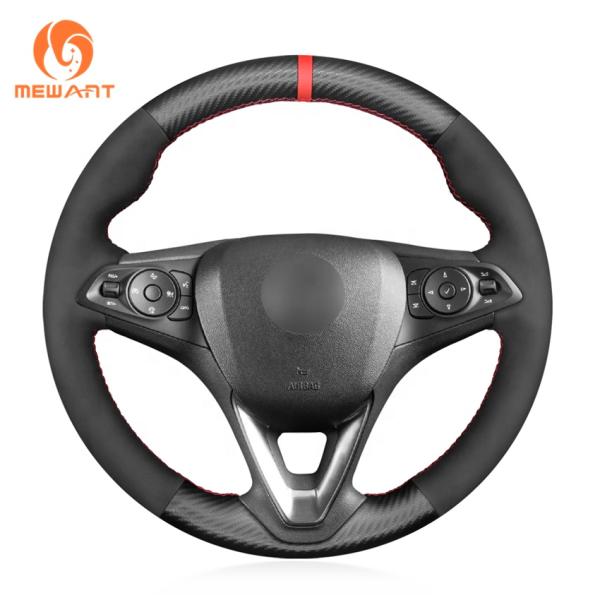 Mewant carbon fiber plus vegan suede steering wheel cover for Holden Commodore  Astra Calais 2018-2020 car interior accessories