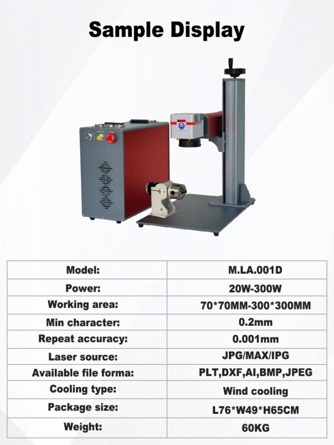 30W Power Portable Jewelry Laser Engraver with 0.001mm Repeat Accuracy and Wind Cooling