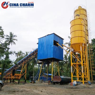 HZS75 RMC Batching Plant PLD2400 Ready Hopper Concrete Mixing Plant