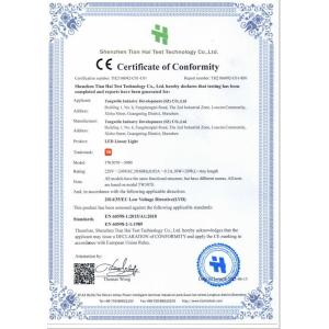 Tungwille Lighting Co.,LTD Сертификации