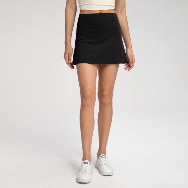 Stretch Mini Yoga Tennis Skirt Quick Dry High Waisted Navy Blue For Women