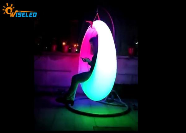 Battery Power Outdoor LED Light Furniture Circle Lighting Swing For Plaza Park Decoration