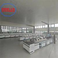 Bancos de trabalho de laboratório de química de madeira de trabalho pesado com pé de nylon ajustável