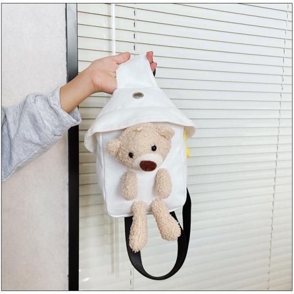Mini Canvas Bag 2024 Cross-body Cute Bear Chest Bag for Boys and Girls Customized Color