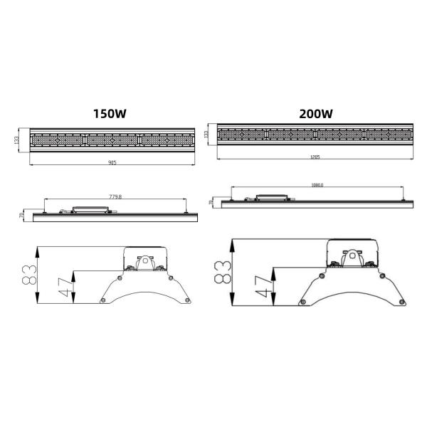 Освещение 50В 100В 150В 200В высокого залива СИД линейное на открытом воздухе крытое для супермаркета и завода