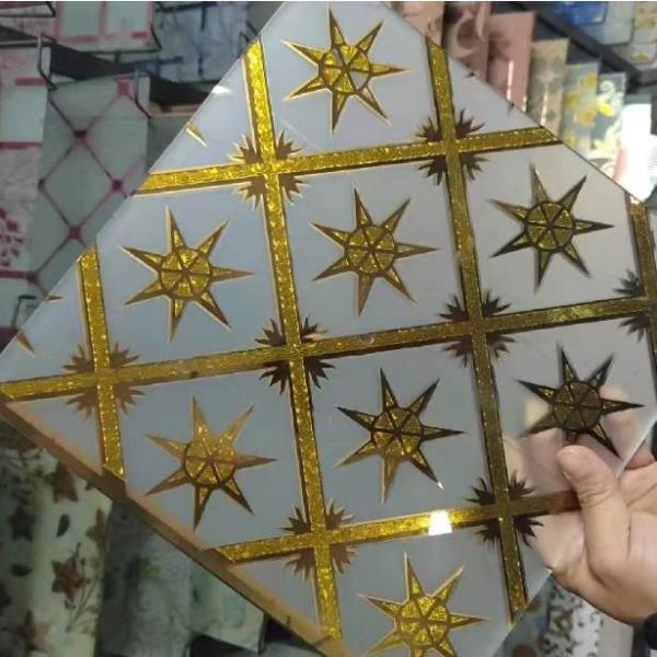 2mm estilo vidro decoração de parede vidro decoração de alta segurança vidro dourado decorativo gelo titânio vidro para decoração