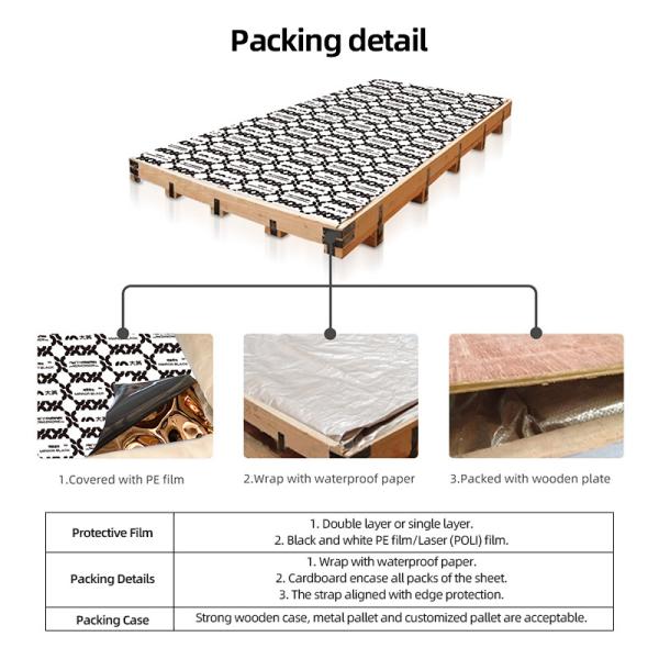 Golden Large Water Ripple Stainless Steel Sheet Decorative Wall Panel Wear Resistance