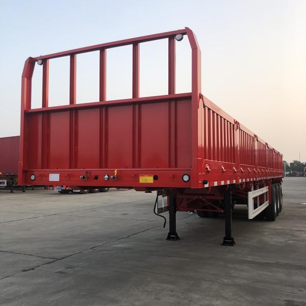 Hot 4 Axles Flatbed Semi Trailer with 1000mm Sidewall Max Payload of 60T 12.00R20 Tire
