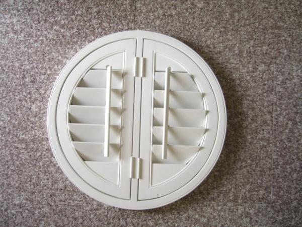 indoor 100% basswood round shutters for windows with standard tilt bar or hidden tilt bar