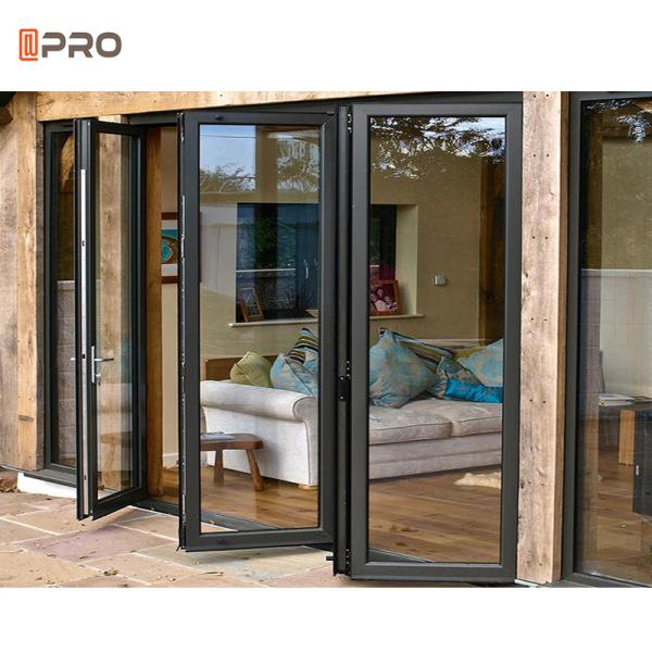 Residential 2mm glass aluminum alloy sliding folding door sliding door patio glass door energy saving heat insulation windproof aluminum swing door