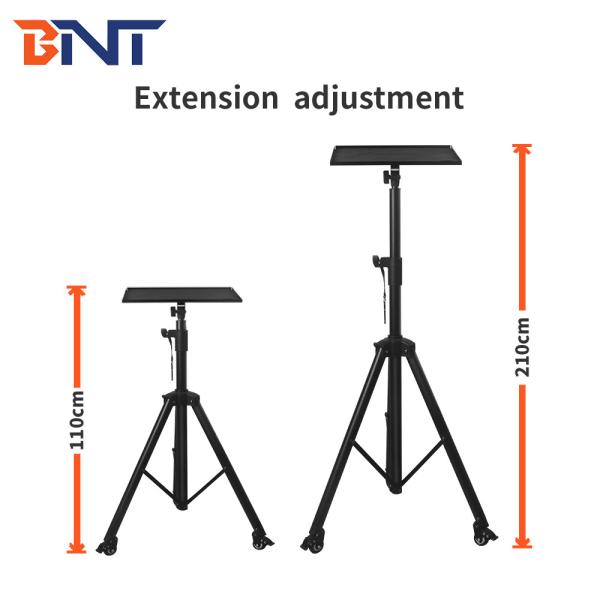 Cold Rolled Steel 110-190cm Braked Wheels Floor Projector Tripod Stand For Laptop / Camera Used