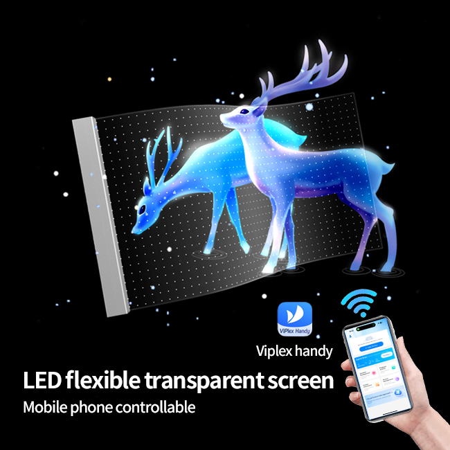 LED Transparent Film Screen P4 DC5V 100000h Customized 1314RGB For Advertising Video Wall