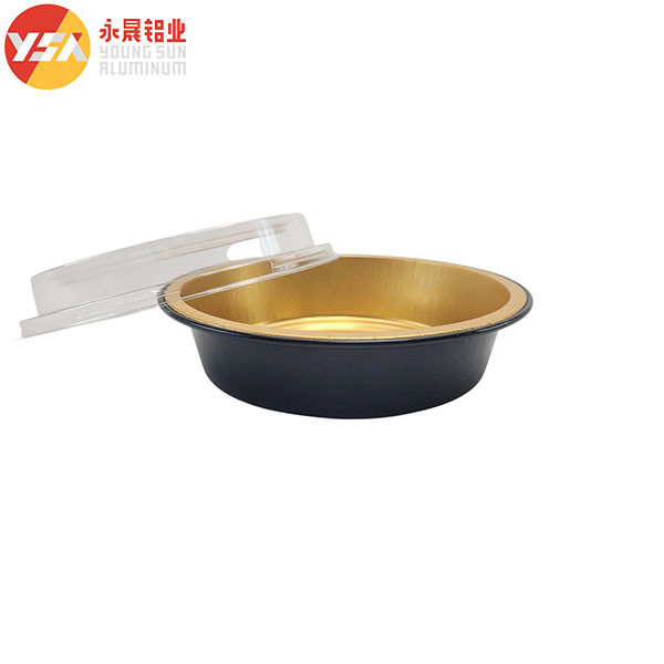 Black And Gold Sealable Foil Pans With 580ml Capacity For Food Packaging Needs