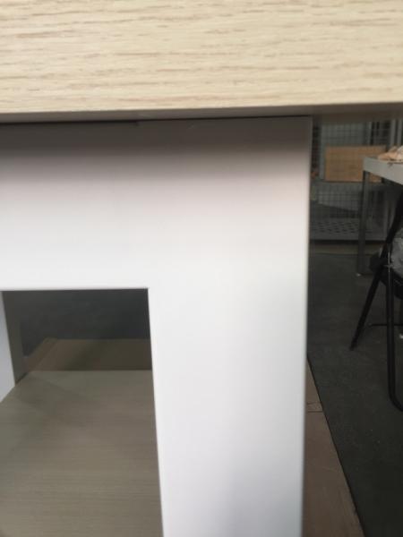 Eco Friendly Retail Wooden Display Table With Lower Shelf Smooth Finish AT-0173