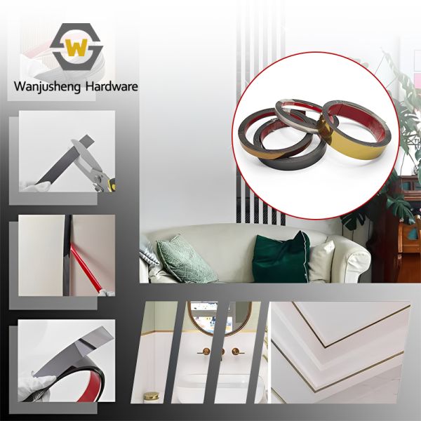 Wholesale Stainless Steel Decorative Strips for Background Walls Drill-Free Self-Adhesive Edge Banding for Walls and Ceilings