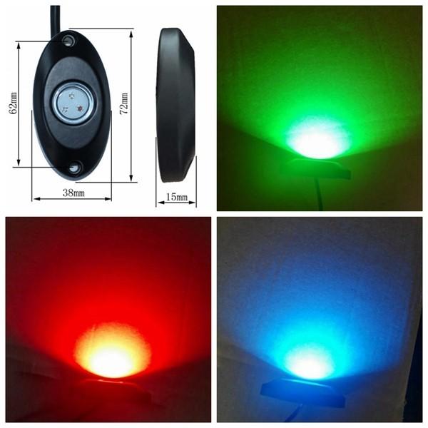 3 Color 4 Pods Waterproof IP68 Multicolor Rock Lights