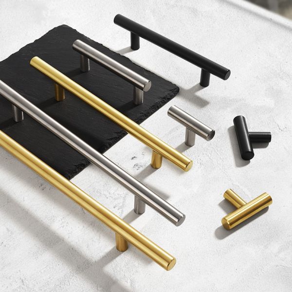 Modern 30mm T-Bar Cabinet and Drawer Handles Solid Stainless Steel Hollow Kitchen Hardware Pulls Bedroom Living Room Hotel