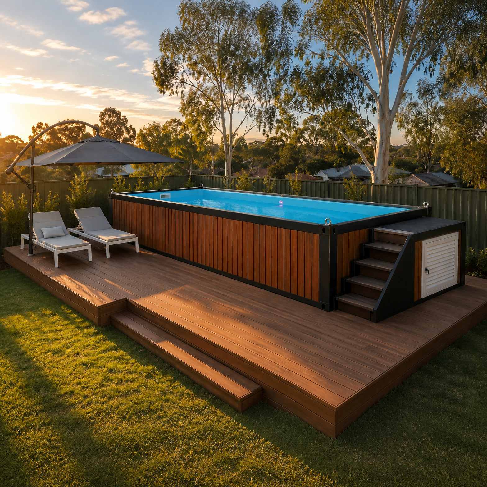Premium Fully-Assembled Shipping Container Pools | Factory Direct