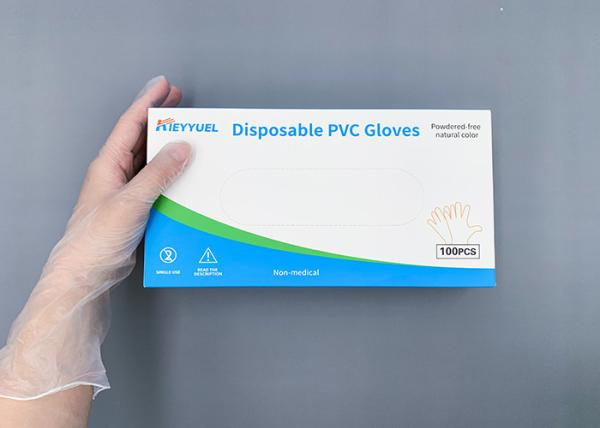 Odourless Clear And Blue Industry Vinyl Pvc Disposable Exam Gloves