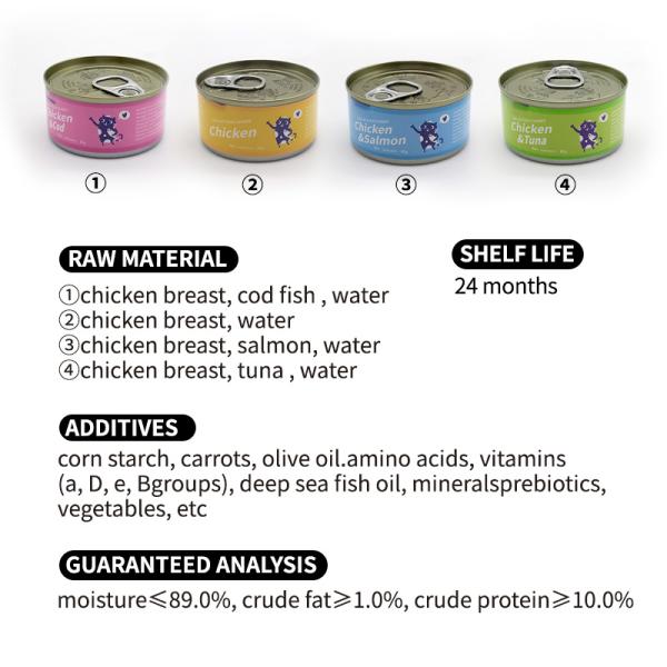 85g Multiple Flavors Cat Can Food High Protein Private Label Cat Food Wet Can for Health