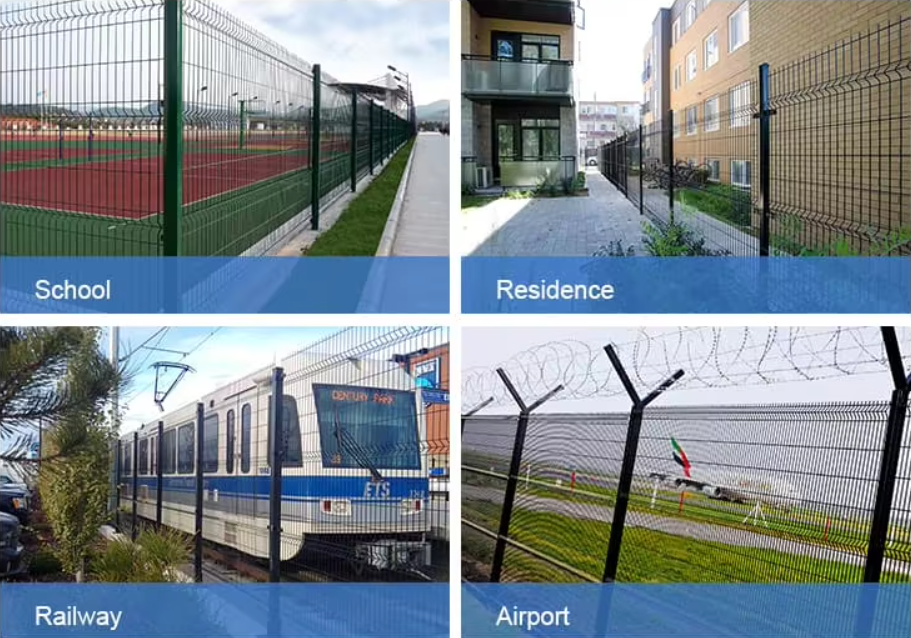 Green Powder Coated 3D Bending Fence Metal Wire Mesh V shaped