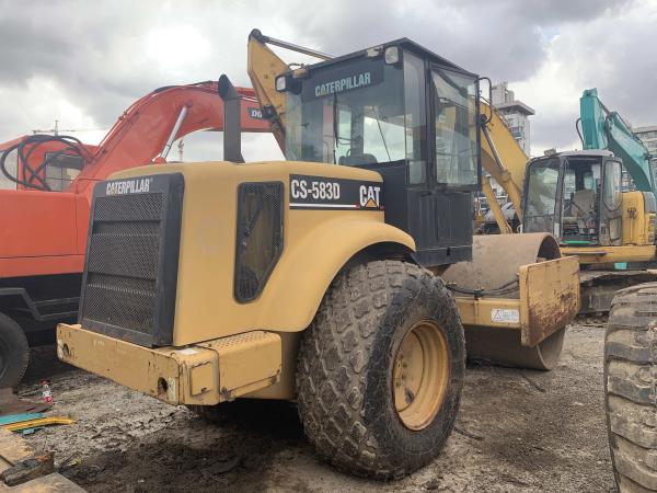 Made in France Used CAT CS-583D Road Roller Compactor For Sale