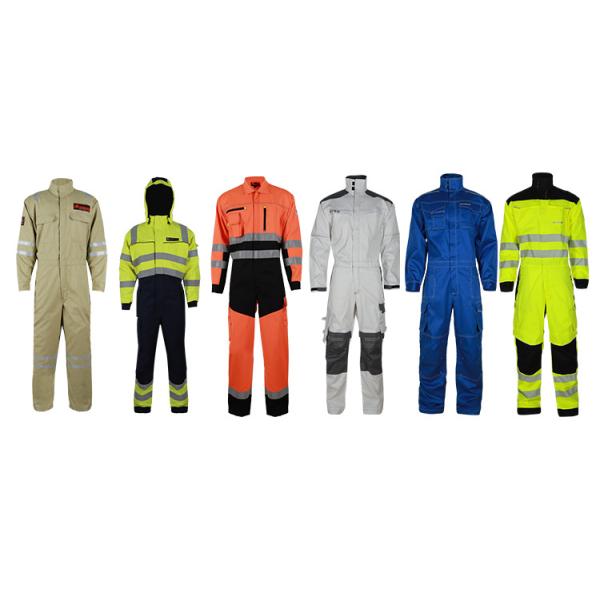 Custom Fluorescent Flame-Resistant Work Suits Colorblock Design Durable Breathable