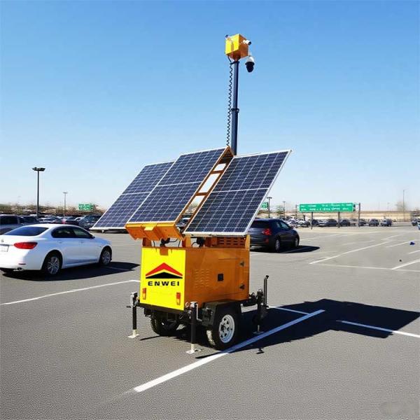 Despliegue rápido de la cámara solar 5G CCTV trailer para el monitoreo del sitio de construcción
