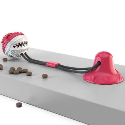 Heavy-Duty TPR Dog Chew Toy with Suction - Grind-to-Eat Food Dispenser Ball
