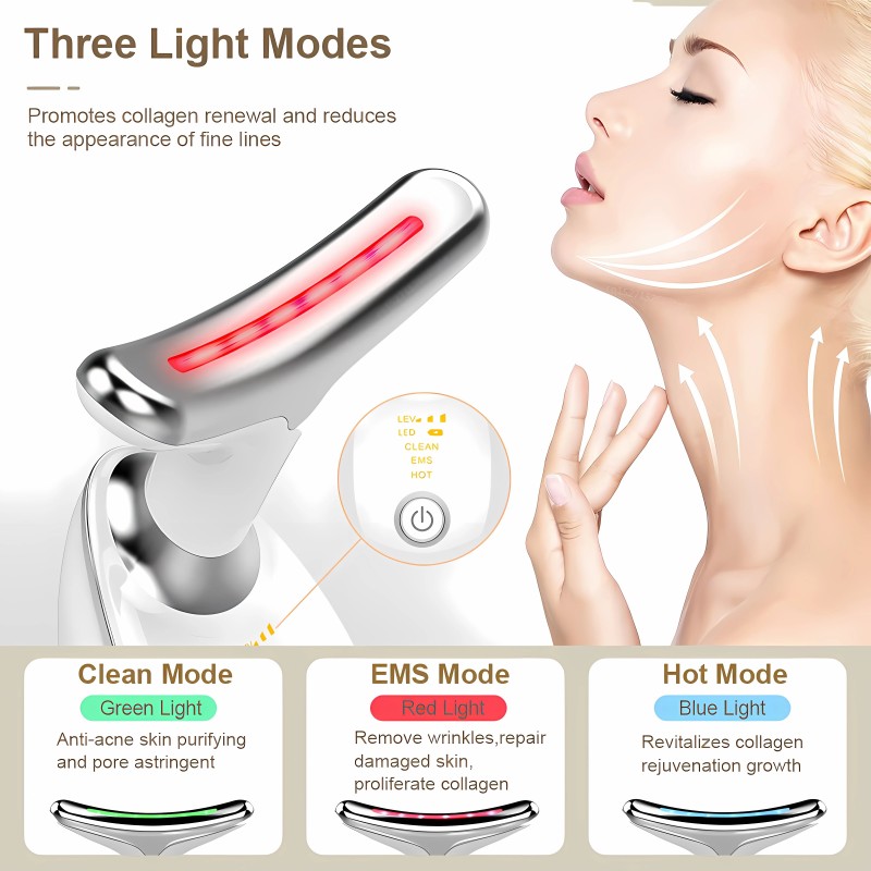 Portable USB Facial Massager 500mAh Rechargeable Battery-Wrinkle Reduction Skin Tightening Beauty Device for Household Hotel Use