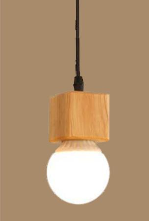 Professional Pendant Light Bulb Socket E26 / E27 Ip20  Wooden Material
