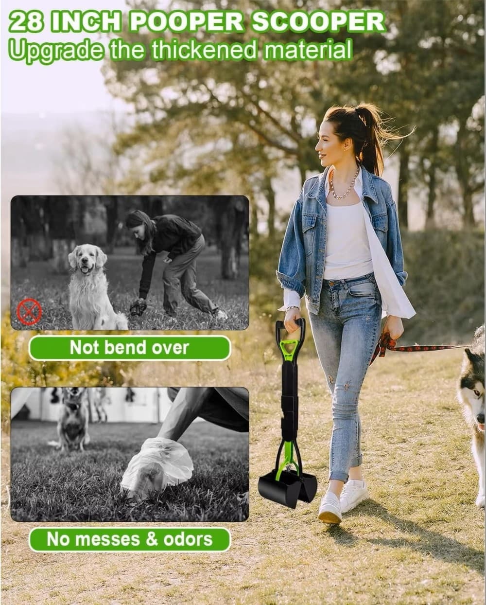 28 Inch Long Handle Heavy Duty ABS Frame Dog Poop Scooper