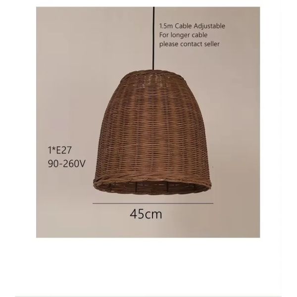 Kitchen Pendant Lamp Resort Hotel American Natural Handmade Real Rattan Pendant Lamp(WH-WP-119)